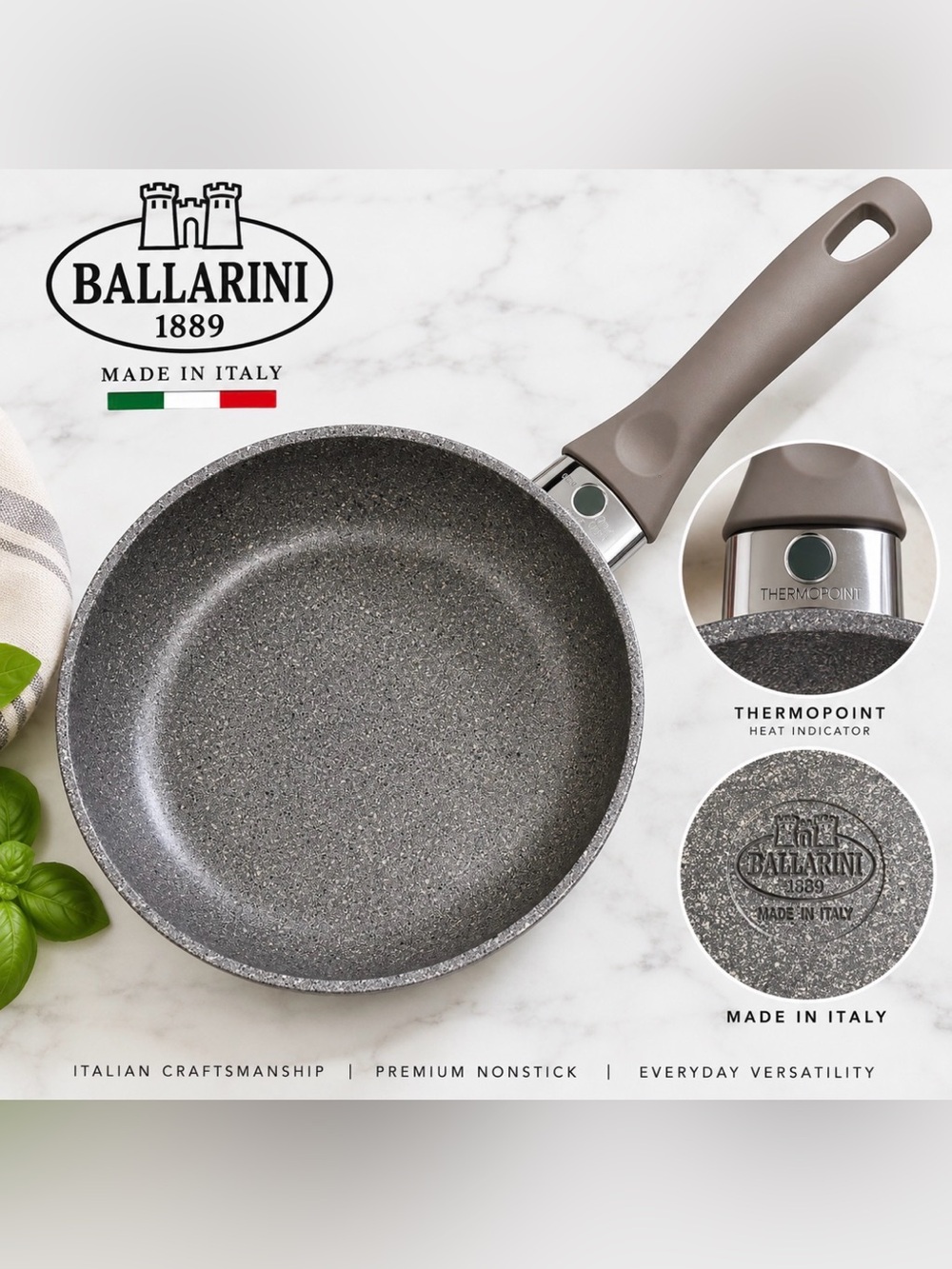 Ballarini 1899 Made in Italy Nonstick Frying Pan Gray 7” NWOT